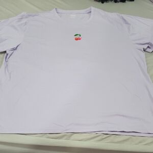 PINK Victoria's Secret Lavender Tee with Cherry Logo